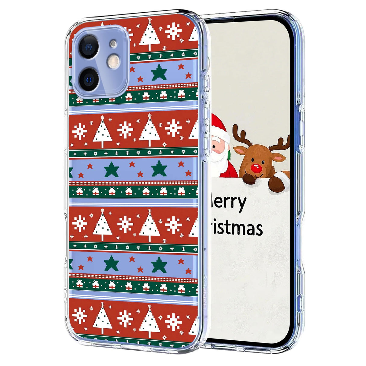 EIDERWOOD iPhone 12 / 12 Pro Flexible Plastic Christmas Case with Motif - Transparent / Pattern