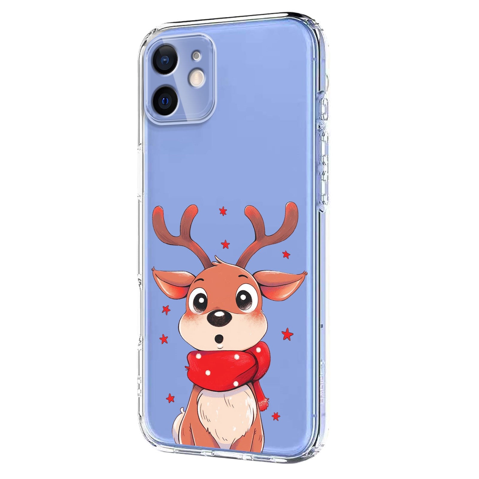 EIDERWOOD iPhone 12 / 12 Pro Flexible Plastic Christmas Case with Motif - Transparent / Reindeer
