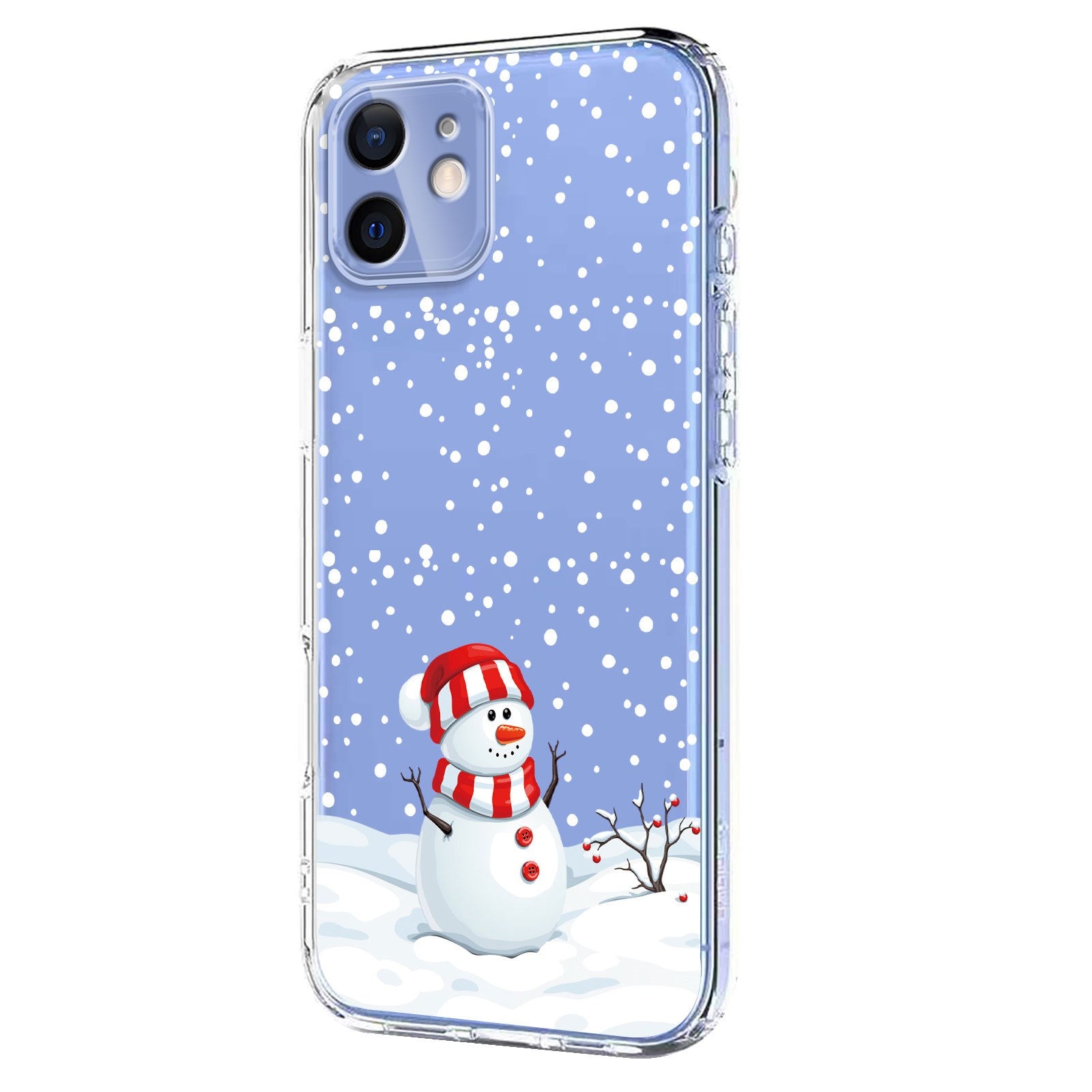 EIDERWOOD iPhone 12 / 12 Pro Flexible Plastic Christmas Case with Motif - Transparent / Snowman