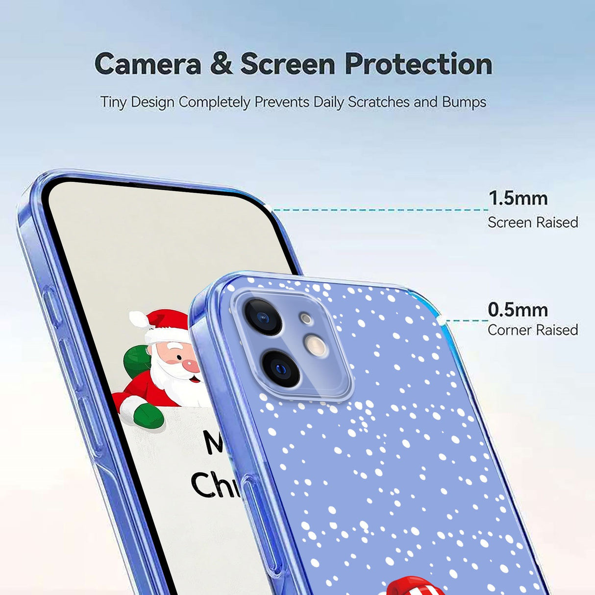 EIDERWOOD iPhone 12 / 12 Pro Flexible Plastic Christmas Case with Motif - Transparent / Snowman