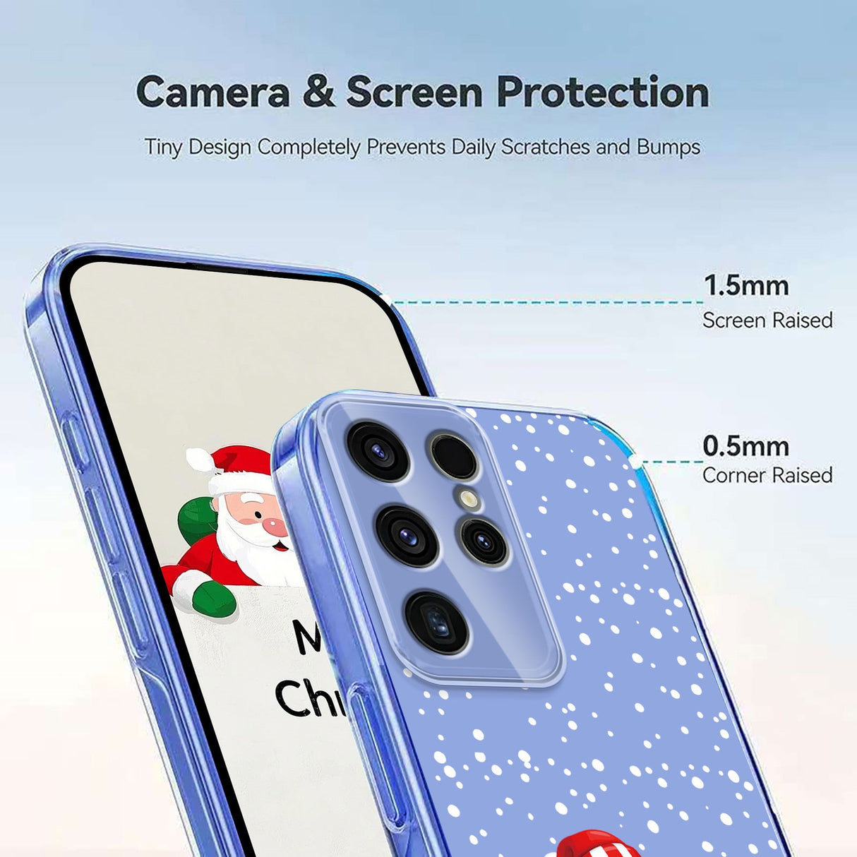 EIDERWOOD Samsung Galaxy S23 Ultra Flexible Plastic Christmas Case with Motif - Transparent / Snowman
