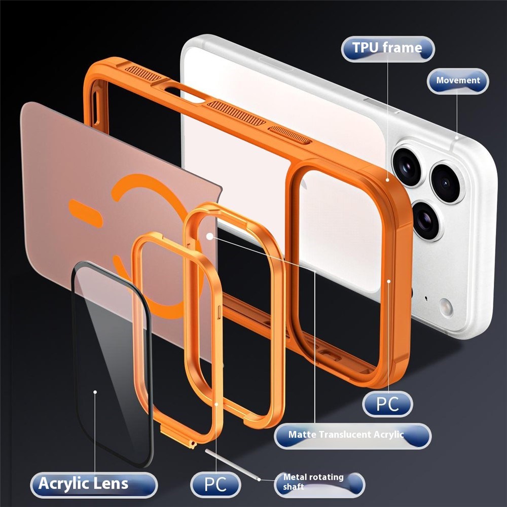 iPhone 18 Pro Max / 17 Pro Max EIDERWOOD Hybrid Plastic Case with Camera Case & Stand Function - MagSafe Compatible - Blue