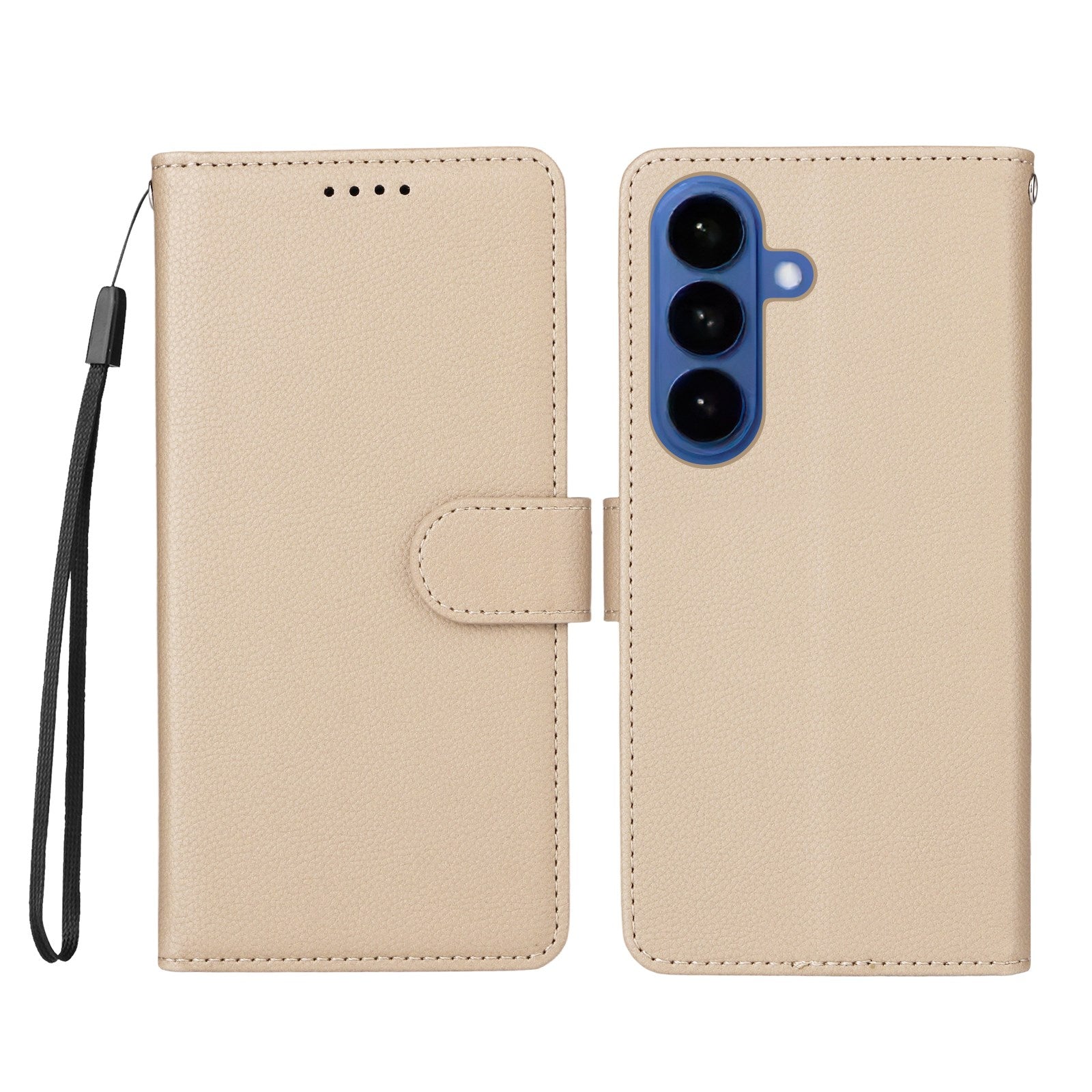 Samsung Galaxy S26 / S26 Pro EIDERWOOD Faux Leather Flip Case with Strap - Beige
