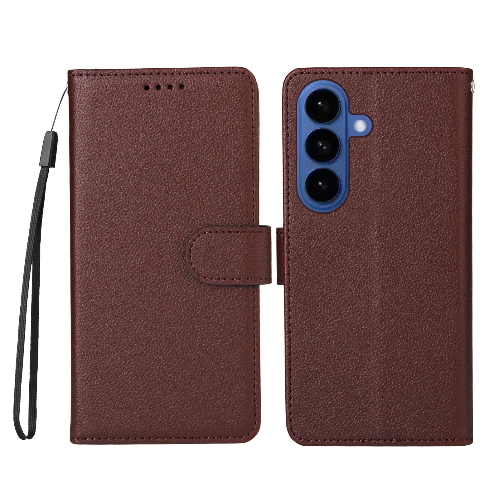 Samsung Galaxy S26 / S26 Pro EIDERWOOD Faux Leather Flip Case with Strap - Brown