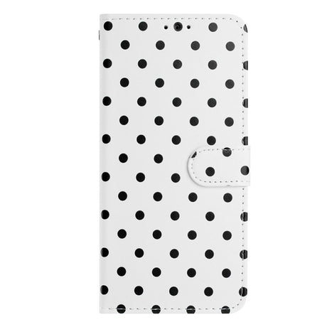 EIDERWOOD iPhone 17 Faux Leather Flip Case w. Polka Design - White