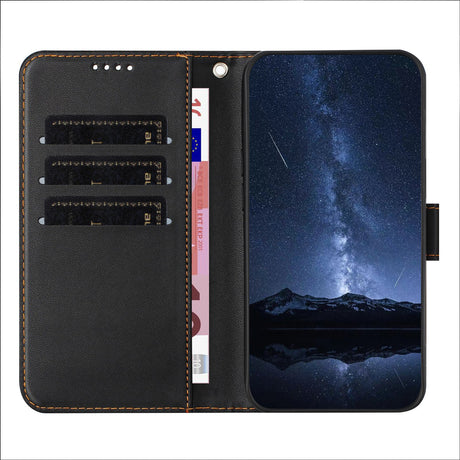 Honor Magic8 Lite EIDERWOOD Faux Leather Flip Case with Card Holder & Stand Function - Black