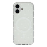EIDERWOOD iPhone 17 Hybrid Case with Polka Design - MagSafe Compatible - Transparent / White