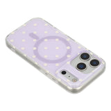 EIDERWOOD iPhone 17 Pro Hybrid Case with Polka Design - MagSafe Compatible - Transparent / Purple