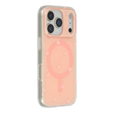 EIDERWOOD iPhone 17 Pro Hybrid Case with Polka Design - MagSafe Compatible - Transparent / Pink