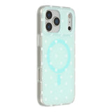 EIDERWOOD iPhone 17 Pro Max Hybrid Case with Polka Design - MagSafe Compatible - Transparent / Turquoise
