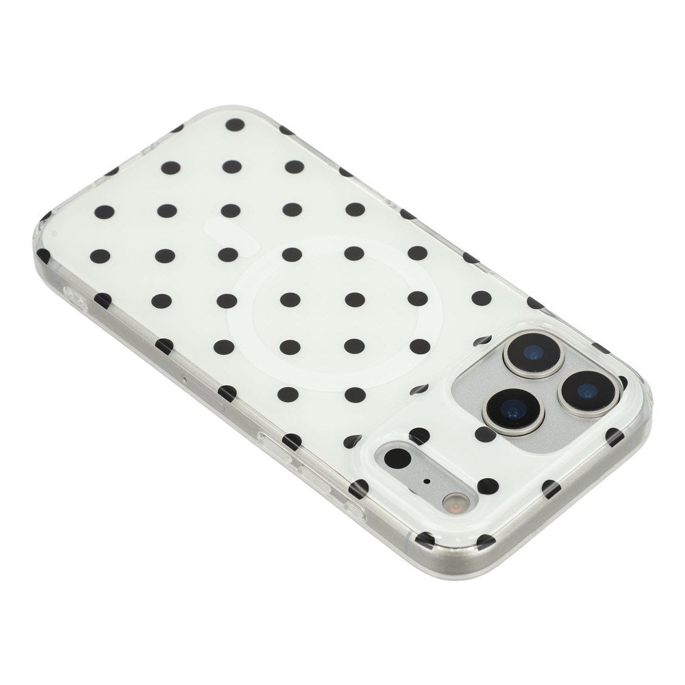 EIDERWOOD iPhone 17 Pro Max Hybrid Case with Polka Design - MagSafe Compatible - Transparent / Black