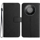 Honor Magic8 Lite EIDERWOOD Faux Leather Flip Case with Strap – Black