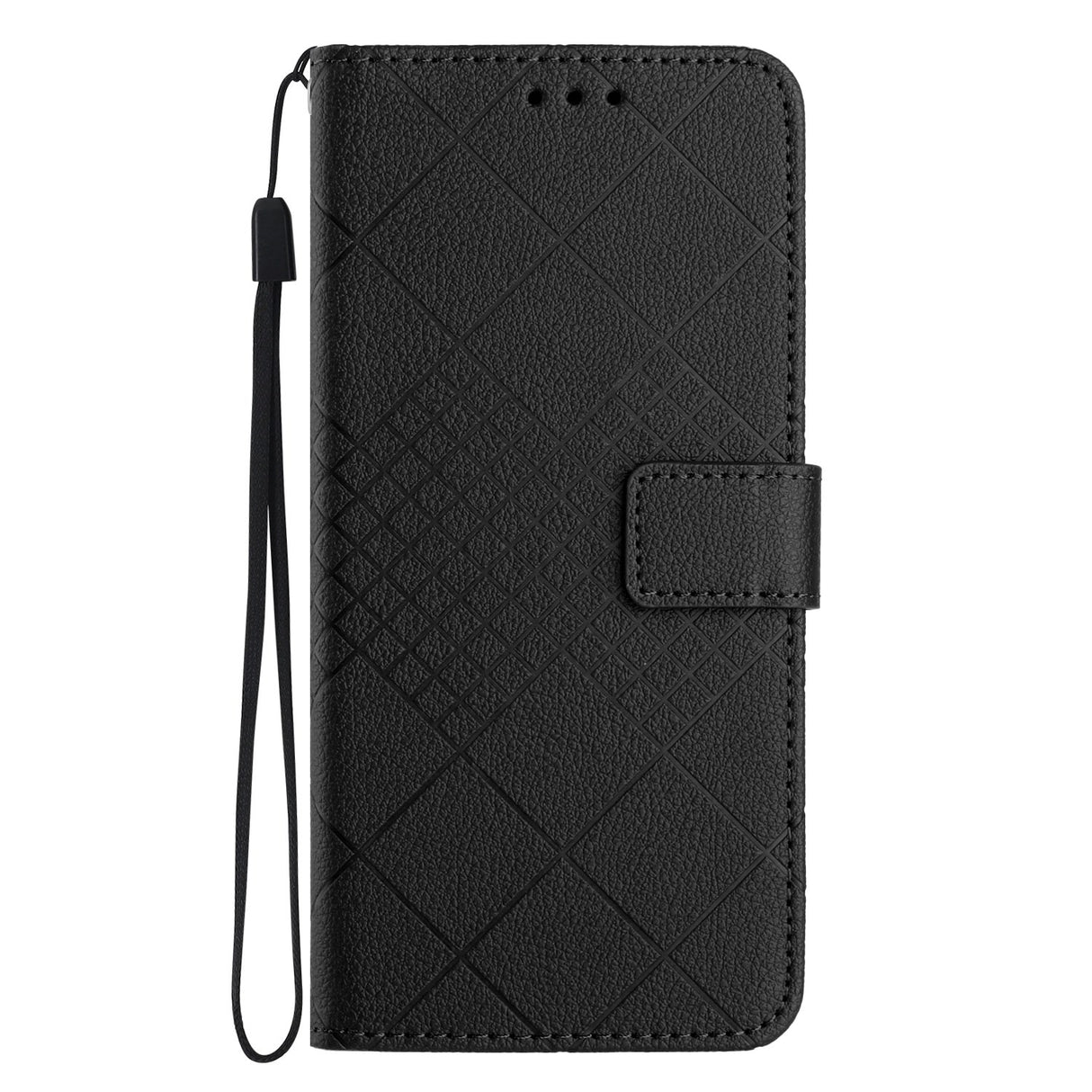 Honor Magic8 Lite EIDERWOOD Faux Leather Flip Case with Strap – Black