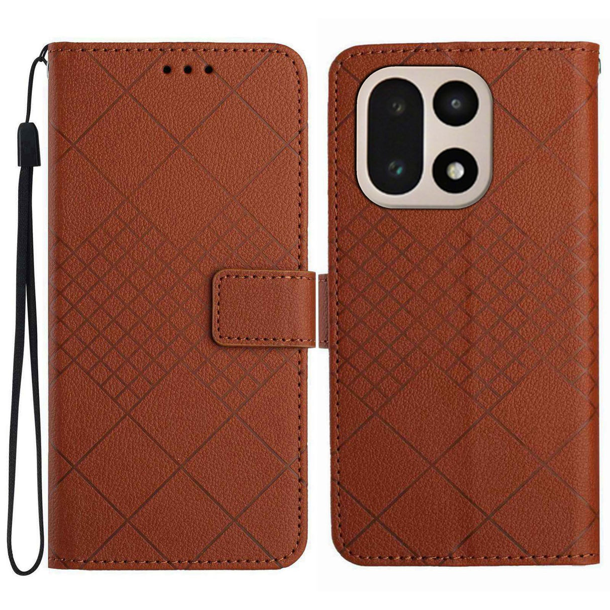 EIDERWOOD OnePlus 15 Faux Leather Flip Case with Imprint - Brown