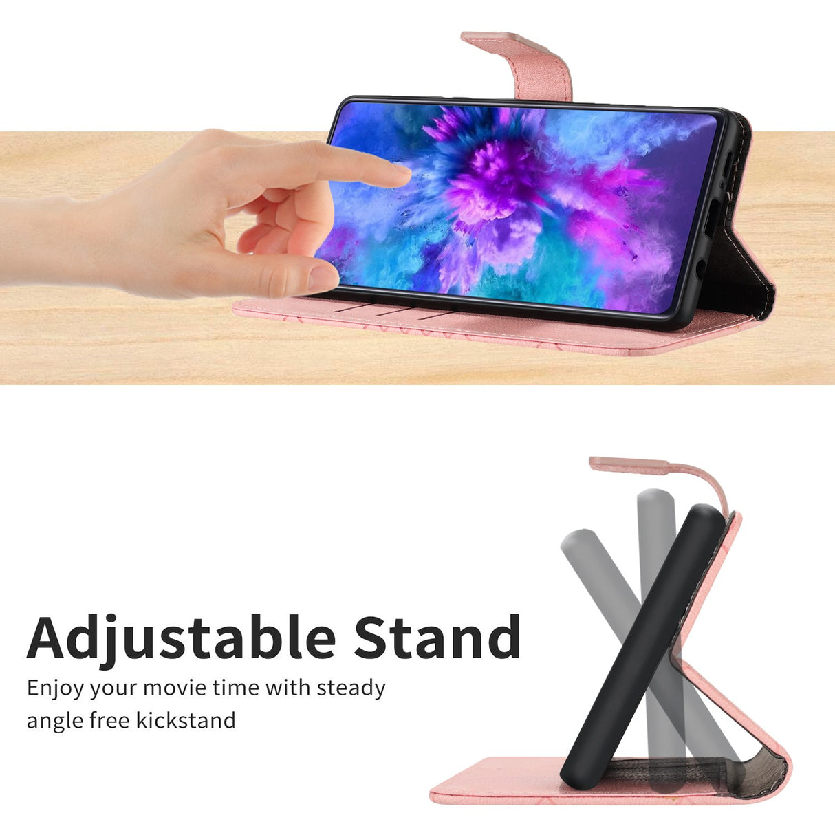 EIDERWOOD OnePlus 15 Faux Leather Flip Case with Imprint - Pink