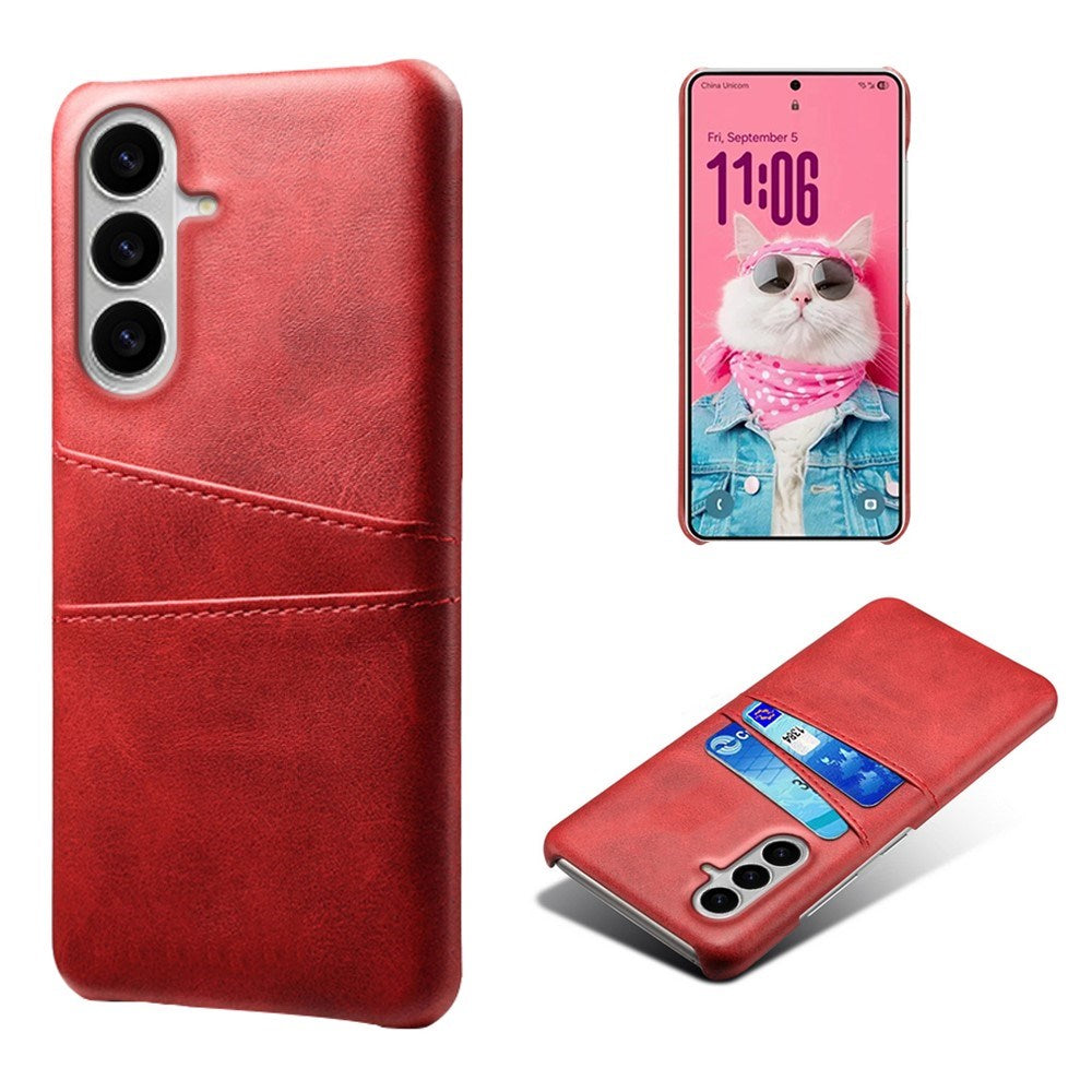 Samsung Galaxy S26 / S26 Pro EIDERWOOD Faux Leather Case with Card Holder - Red