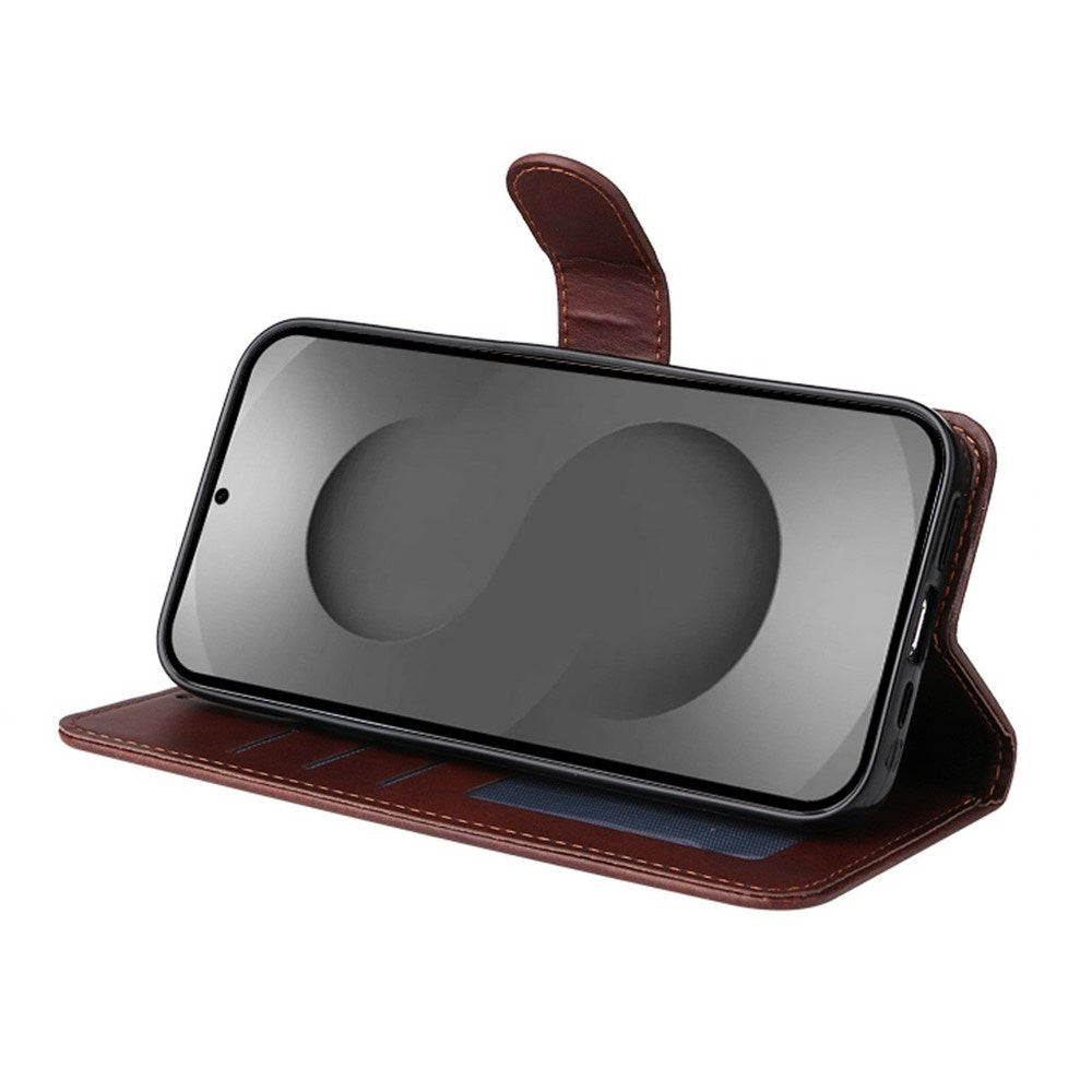 Samsung Galaxy S26 Ultra ENKAY 2-in-1 Faux Leather Flip Case with Screen Protector Glass - Black