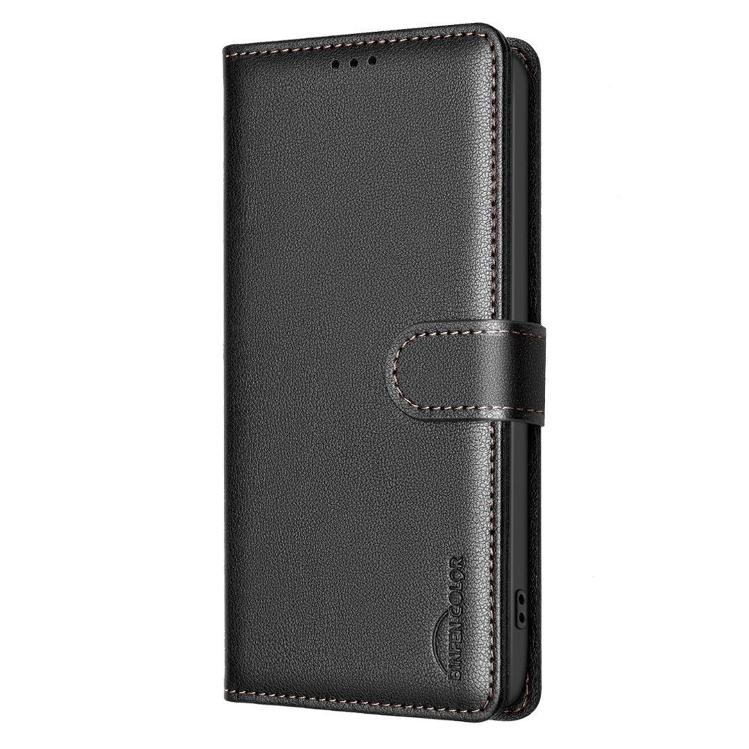 Honor X5c Plus BINFEN Faux Leather Flip Case with RFID Blocking - Black