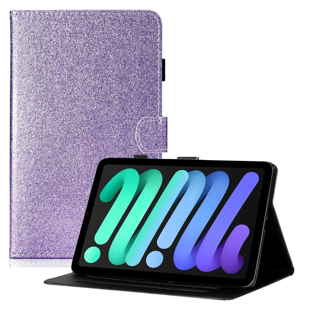 iPad 10.9" (2024/2022) Glitter Case w. Flip Stand & Card Holder - Purple