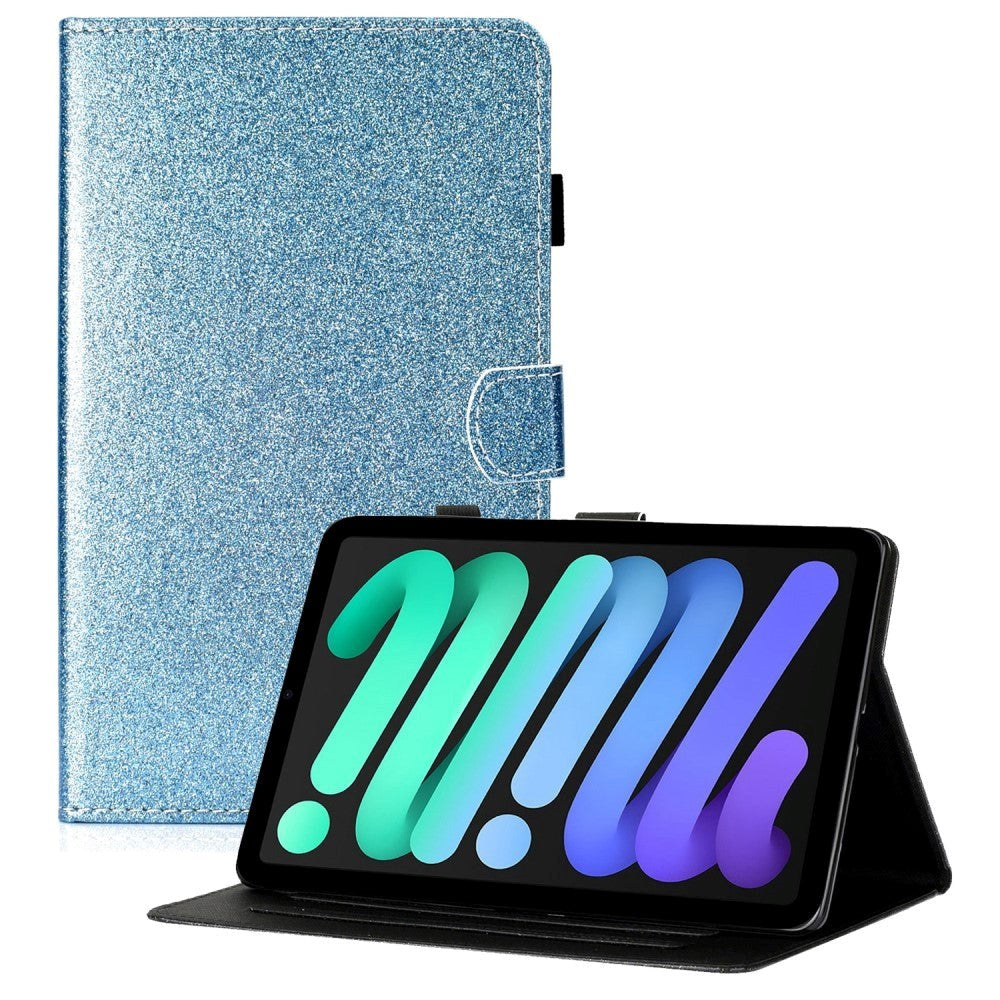 iPad 10.9" (2024/2022) Glitter Case w. Flip Stand & Card Holder - Blue