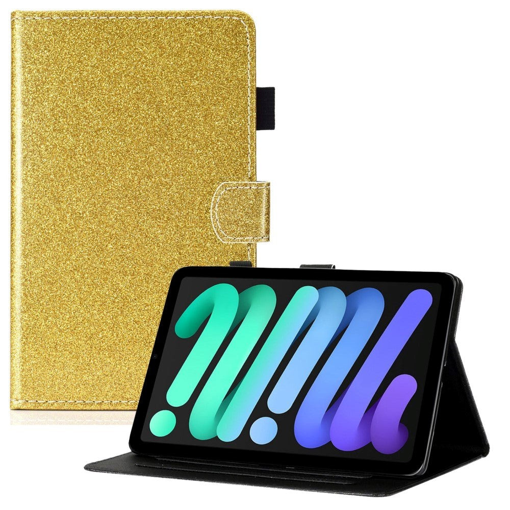 iPad 10.9" (2022) Glitter Case w. Flip Stand & Card Holder - Gold