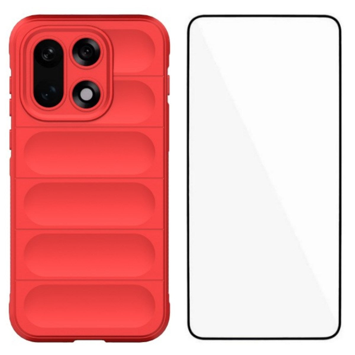 EIDERWOOD OnePlus 15 Tough Case + Tempered Glass Screen Protector - Red