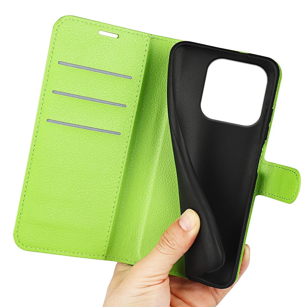 Xiaomi 17 EIDERWOOD Litchi Texture Leather Flip Case w. Wallet - Green