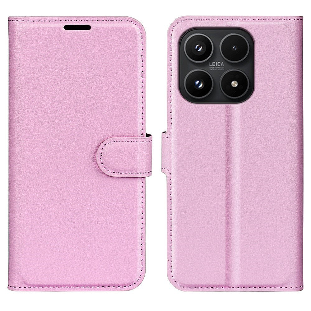 Xiaomi 17 EIDERWOOD Litchi Texture Leather Flip Case w. Wallet - Pink
