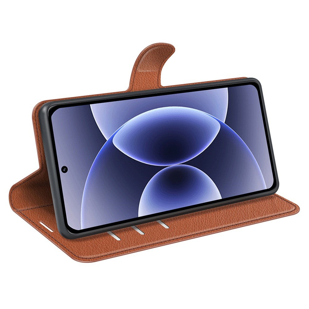 Xiaomi 17 EIDERWOOD Litchi Texture Leather Flip Case w. Wallet - Brown