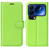 Xiaomi 17 Pro AMORUS Litchi Texture Leather Flip Case w. Wallet - Green
