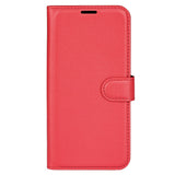 Xiaomi 17 Pro AMORUS Litchi Texture Leather Flip Case w. Wallet - Red
