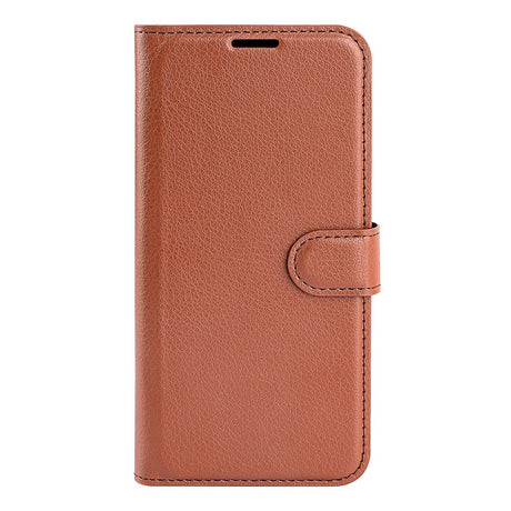 Xiaomi 17 Pro AMORUS Litchi Texture Leather Flip Case w. Wallet - Brown