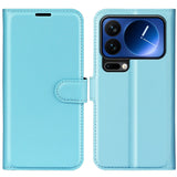 Xiaomi 17 Pro Max AMORUS Litchi Texture Leather Flip Case w. Wallet - Blue