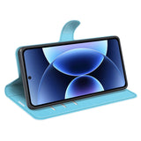 Xiaomi 17 Pro Max AMORUS Litchi Texture Leather Flip Case w. Wallet - Blue