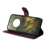 Motorola Edge 70 EIDERWOOD Leather Case with Screen Protector Glass & Card Holder - Black