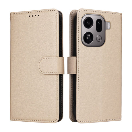 EIDERWOOD Oppo Find X9 Pro Faux Leather Flip Case with Strap - Beige