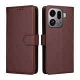 EIDERWOOD Oppo Find X9 Pro Faux Leather Flip Case with Strap - Brown