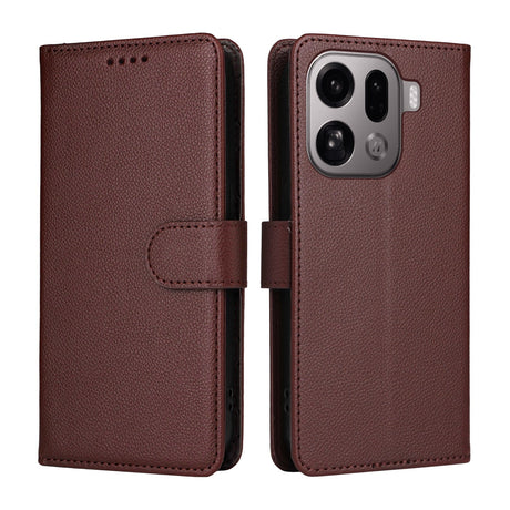 EIDERWOOD Oppo Find X9 Pro Faux Leather Flip Case with Strap - Brown
