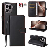 EIDERWOOD Oppo Find X9 Pro Faux Leather Flip Case with Strap - Black