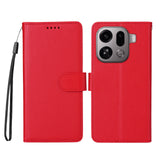 EIDERWOOD Oppo Find X9 Pro Faux Leather Flip Case with Strap - Red