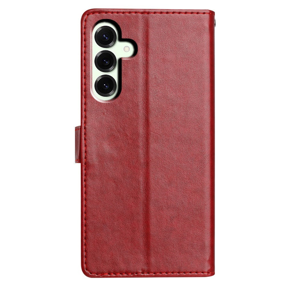 Samsung Galaxy A27 EIDERWOOD Faux Leather Flip Case with Strap - Dark Red