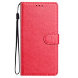 Samsung Galaxy A27 EIDERWOOD Faux Leather Flip Case with Strap - Red