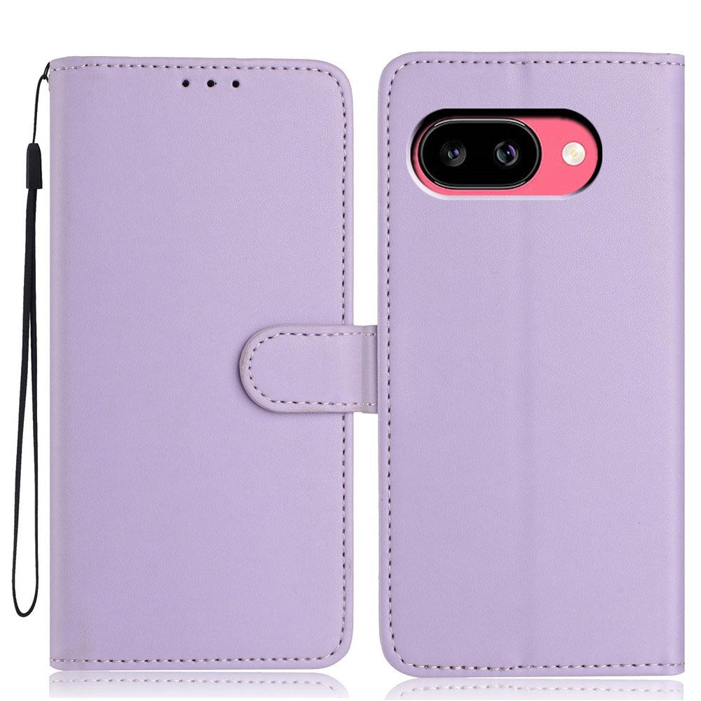 Google Pixel 10a EIDERWOOD Faux Leather Flip Case with Strap & Fold-Out Card Holder – Purple