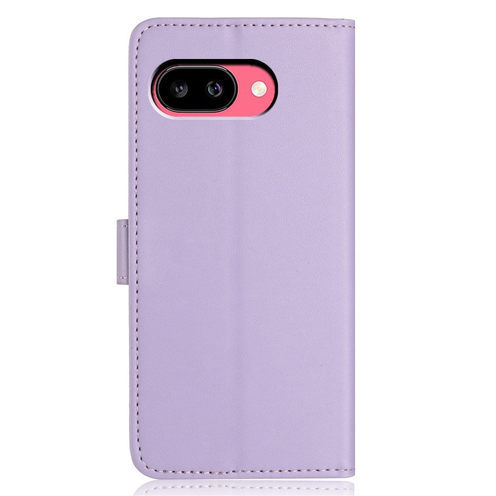 Google Pixel 10a EIDERWOOD Faux Leather Flip Case with Strap & Fold-Out Card Holder – Purple