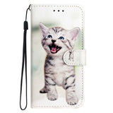 Samsung Galaxy A57 EIDERWOOD Faux Leather Flip Case with Pattern & Strap - Cat