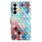Samsung Galaxy A57 EIDERWOOD Faux Leather Flip Case with Pattern & Strap - Grid