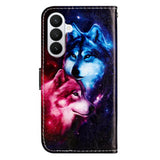 Samsung Galaxy A57 EIDERWOOD Faux Leather Flip Case with Pattern & Strap - Wolves