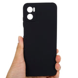 Motorola Moto E22 / E22i Liquid Silicone Case w. Strap - Black