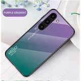 Samsung Galaxy S23 Glass Back Case - Hello - Purple / Green