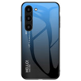 Samsung Galaxy S23 Glass Back Case - Hello - Blue / Black